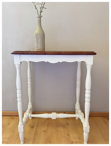 Petite table blanche & bois